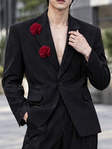 [Pre-order] Men's Avant-Garde Luxury Evening Gala Dual 3D Flower Single-Breasted Blazer SKUL86933