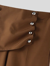 Men's Solid Color Double Breasted Wide Leg Pant SKUL46010