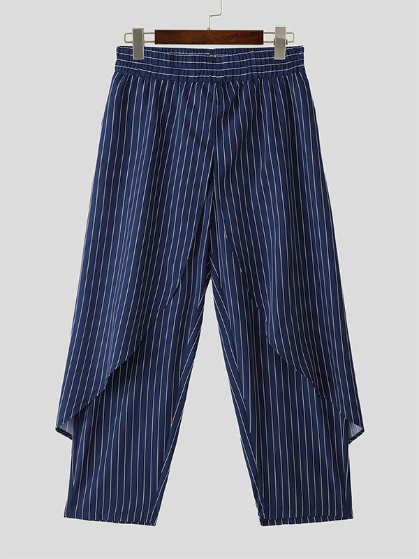 Mens Multi-Layered Striped Loose Fit Pant SKUL05736