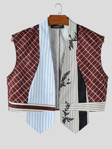 Mens Colorblock Cropped Sleeveless Waistcoat SKUL05672