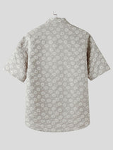 Mens Floral Print Textured Short Sleeve Shirt SKUL13715