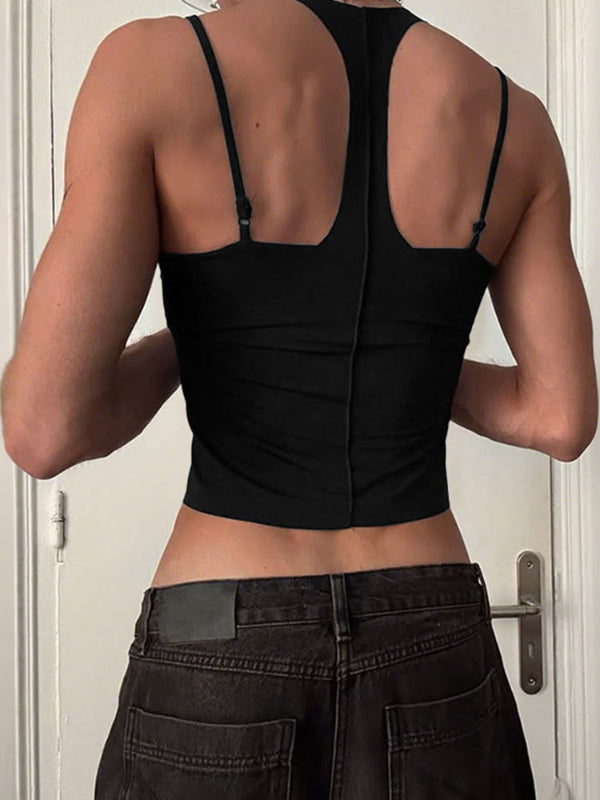 Men's Solid Color Casual Cropped Tank SKUL22292