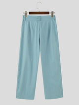 Mens Solid Color Layered Wide-Leg Pant SKUK97748