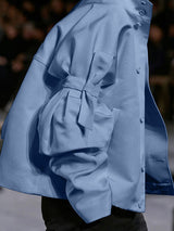 Men's Bow Patchwork Long Sleeve Shirt SKUL35119