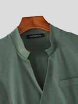 Men's Elegant Double-Breasted Stand Collar Two Pieces Outfit SKUL77311