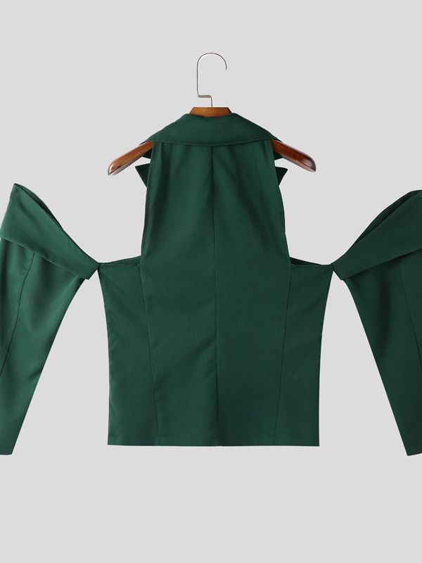 Men's Deconstructed Hollow Long Sleeve Blazer SKUL42553