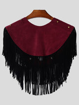Men's Fashion Fringe Patchwork Cloak SKUL22296