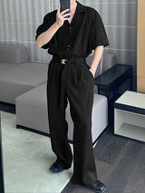 Men's Solid Color Casual Two Pieces Outfit SKUL30491