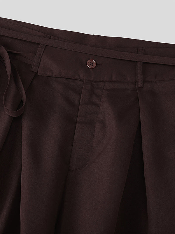 Men's Solid Tie Strap Casual Pant SKUL29609