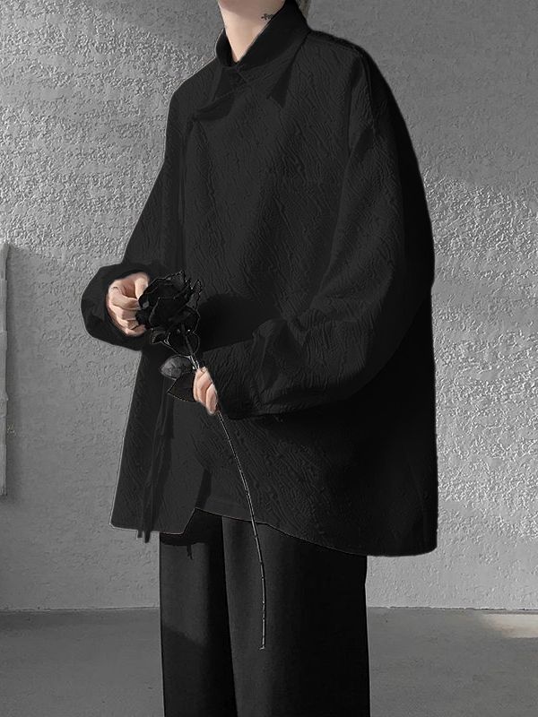 Men's Ribbon Texture Long Sleeve Shirt SKUL31941