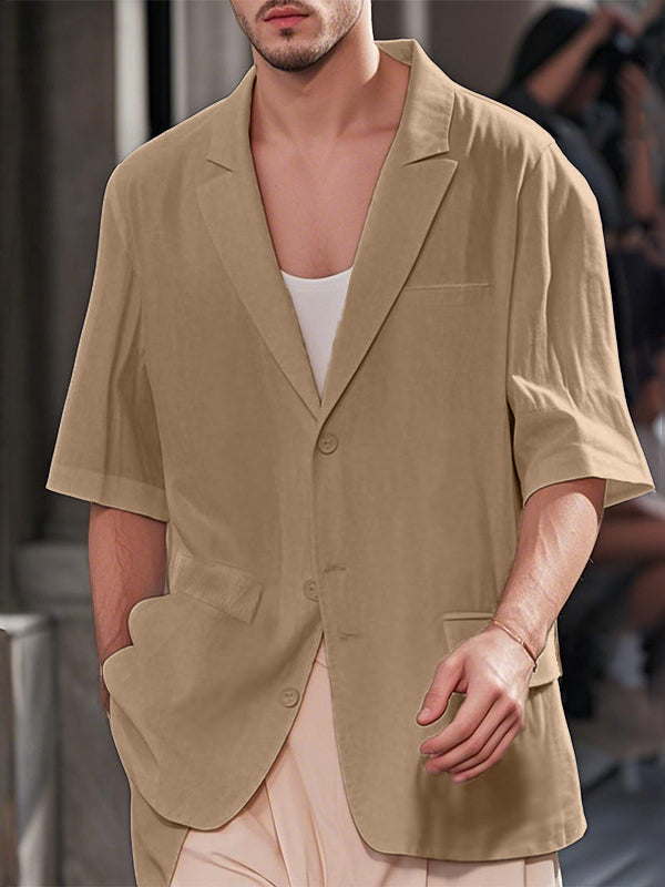 Mens Solid Textured Casual Blazer SKUL09686