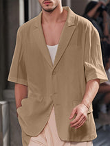 Mens Solid Textured Casual Blazer SKUL09686