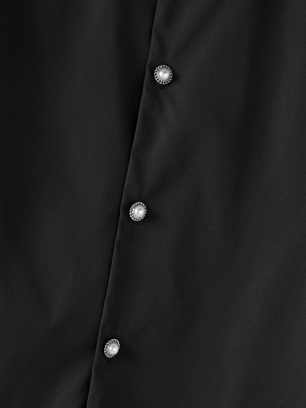 Mens Solid Color Long Hem Split Short-Sleeve Blazer SKUL22523