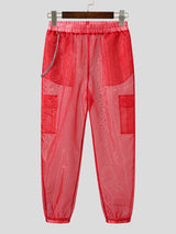 Mens Mesh See Through Chain Cargo Pants SKUK08434