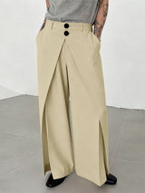 Men's Solid Color Deconstructed Layered Wide Leg Pant SKUL46193