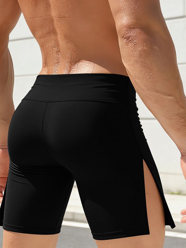 Men's Gym Slim Fit High Waist Side Split Short SKUL63657