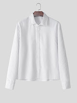 Mens Minimalist Striped Long-Sleeve Shirt SKUK96640