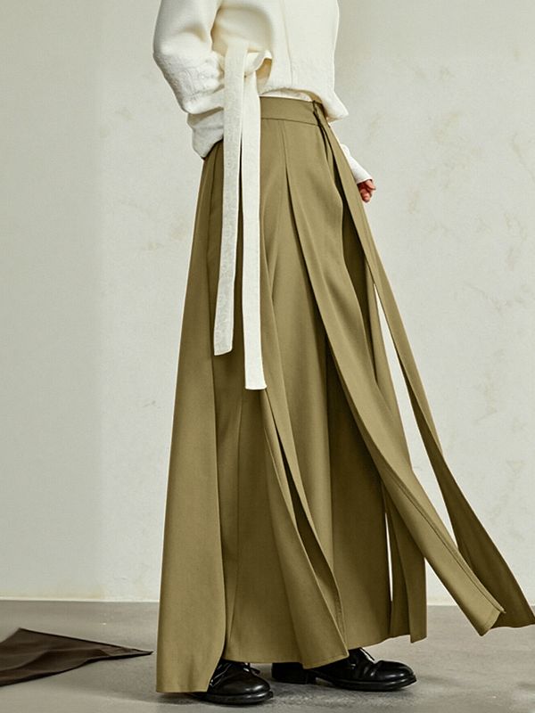 Men's Avant-Garde Vertical Slashed Panels Extra-Wide Leg Fit Pant SKUL58782