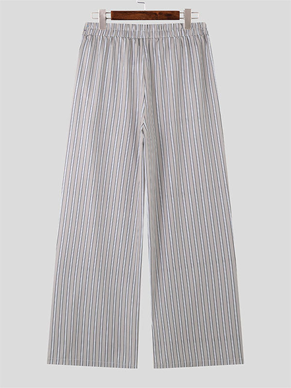 Mens Casual Commuter Solid Color Striped Pant SKUK78488