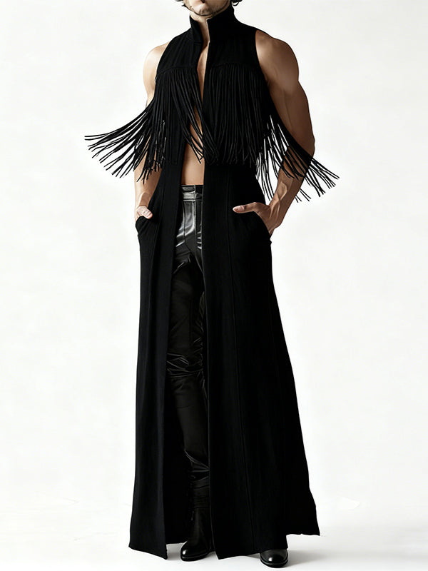 Men's Tassel Patchwork Textured Cardigan SKUL47661