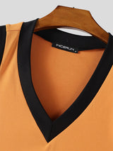 Mens Colorblock V-Neck Casual Tank SKUL15206