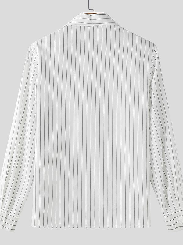 Men's Striped Casual Long Sleeve Shirt SKUL34986