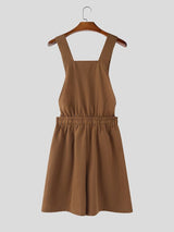 Men's Solid Color Cinched Waist Overall SKUL54019