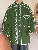 Men's Line Contrast Long Sleeve Shirt SKUL26064