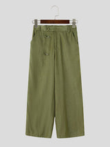 Men's Modernized Frog Buttons Straight Wide-Leg Cut Pant SKUL59499