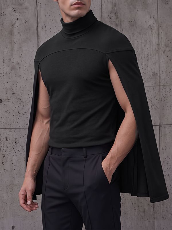 Men's Modern Gothic Stage Performance Split Cloak SKUL83984
