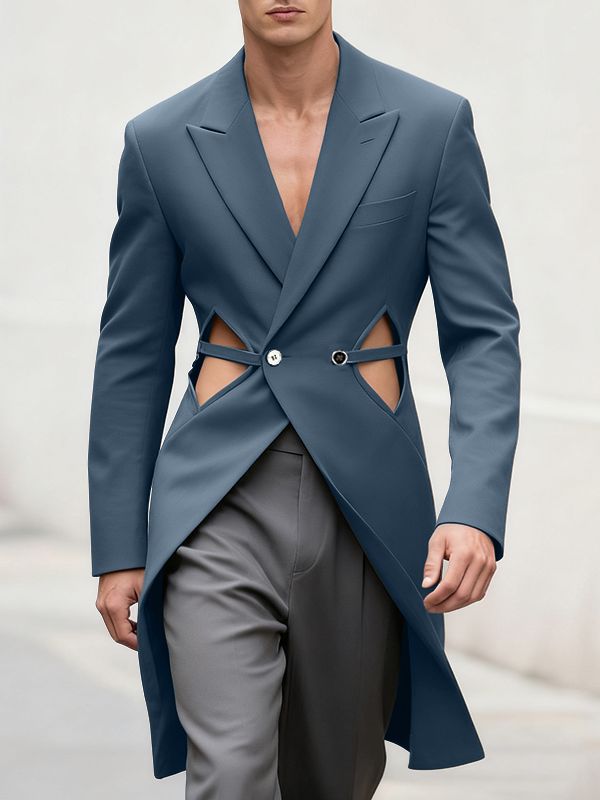 Men's Deconstructed Hollow Casual Long Sleeve Blazer SKUL30587