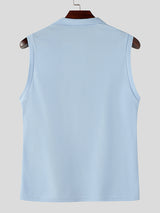 Mens Minimalist Solid Color Textured Tank SKUK74056