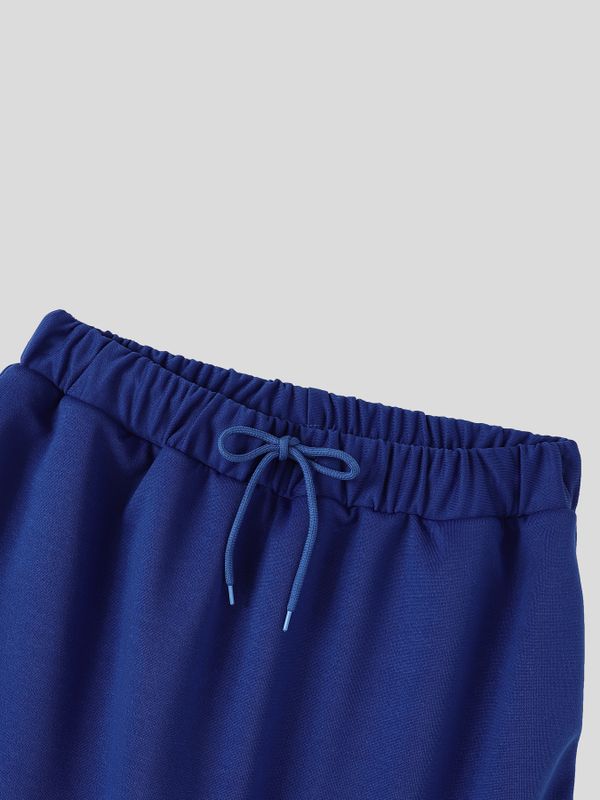 Men's Avant-Garde High Street Asymmetrical Diagonal Overlay Drawstring Elastic Waist Full Length Sweatpant SKUL82457