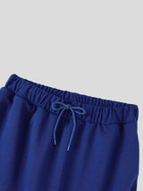 Men's Avant-Garde High Street Asymmetrical Diagonal Overlay Drawstring Elastic Waist Full Length Sweatpant SKUL82457