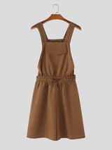 Men's Solid Color Cinched Waist Overall SKUL54019