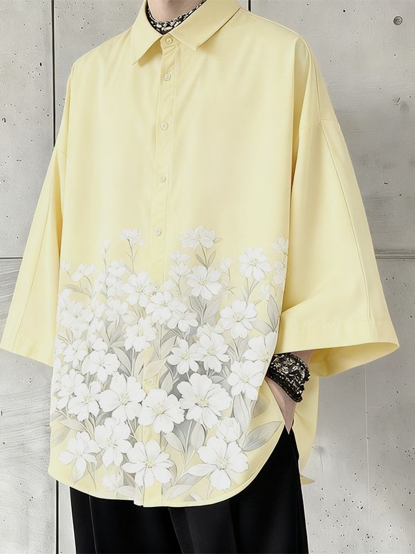 Men's Floral Print Long Sleeve Shirt SKUL48860