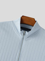 Men's Minimalist Rib Knit Long Sleeve Cardigan SKUL46574