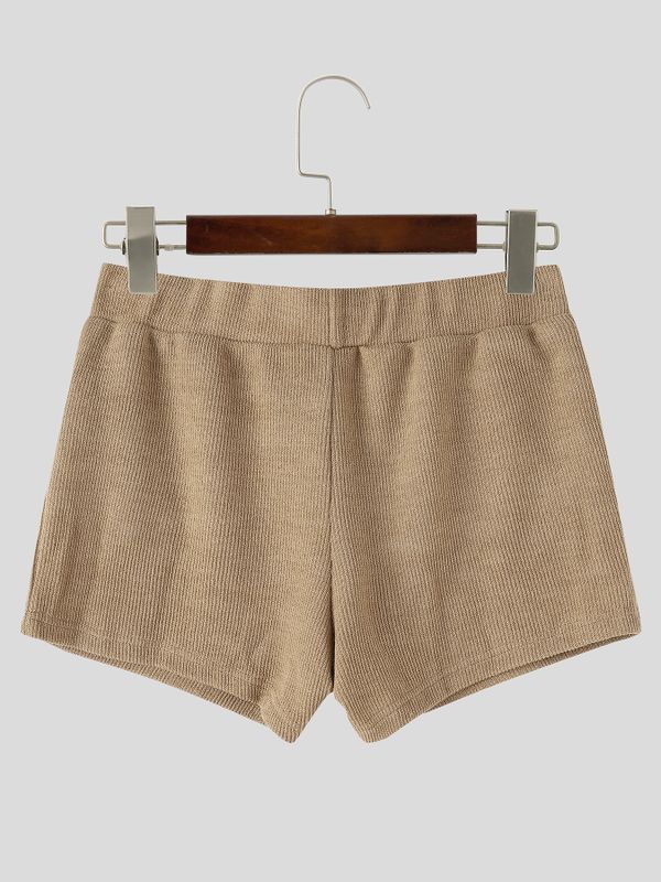 Men's High Street Urban Casual Textured Elastic Waist Short SKUL81050
