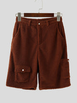 Men's Teddy Fleece Textured Casual Short SKUL29709