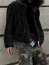 Men's Plush Hooded Long Sleeve Zip-Up Hoodie SKUL37705