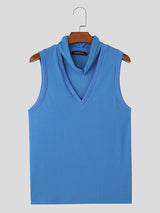 Mens Striped Design V-neck Sleeveless Tank SKUK65105