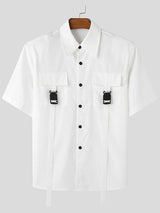 Mens Solid Color Casual Short Sleeve Shirt SKUK93990