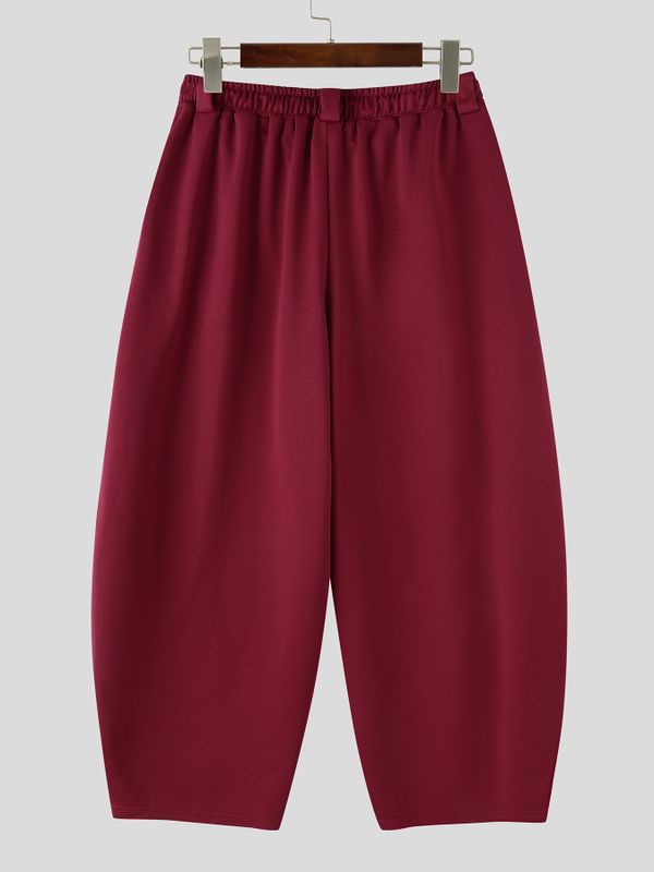 Men's Clean Fit Urban Casual Curved Dart Seam Heavyweight Drawstring Waist Full Length Pant SKUL80548