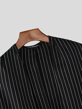 Men's Stripe Cropped Long Sleeve Blazer SKUL46407