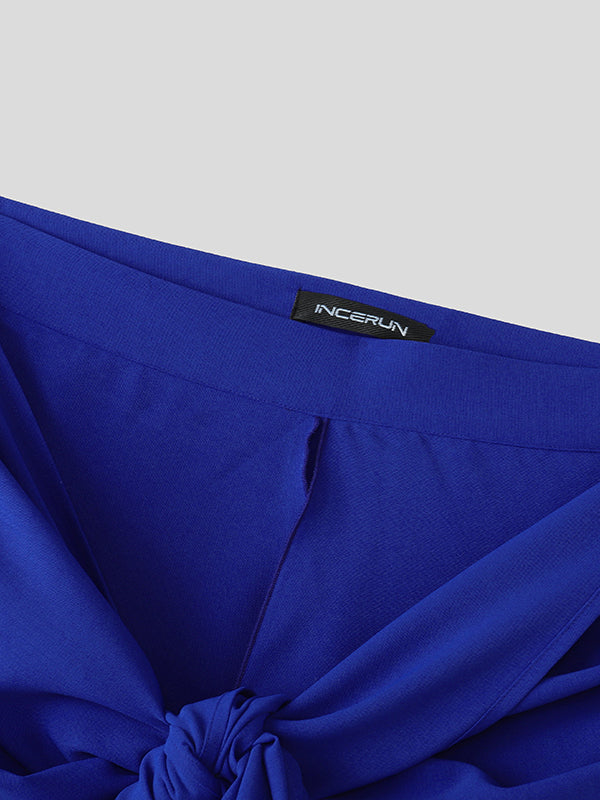 Mens Solid Color Semi-Sheer Ruched Pant SKUL05269