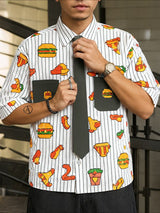 Men's Pixel Style Print Short Sleeve Shirt SKUL35143