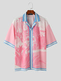 Mens Floral Print Casual Short Sleeve Shirt SKUK56720