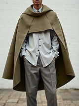 Men's Solid Color Casual Shawl Cloak SKUL30809
