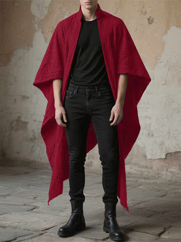 Men's Irregular Hem Texture Long Sleeve Cardigan SKUL24821