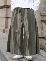 Mens Striped Wide-Leg Casual Pant SKUL16667